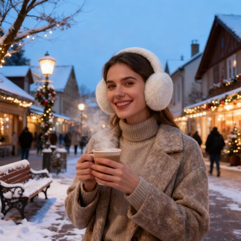 KDVOG Store Women Winter Ear Muffs Gloves Set Girls Fluffy Earmuffs Cold Weather Faux Fur Ear Warmers Touch Screen Gloves - Image 4